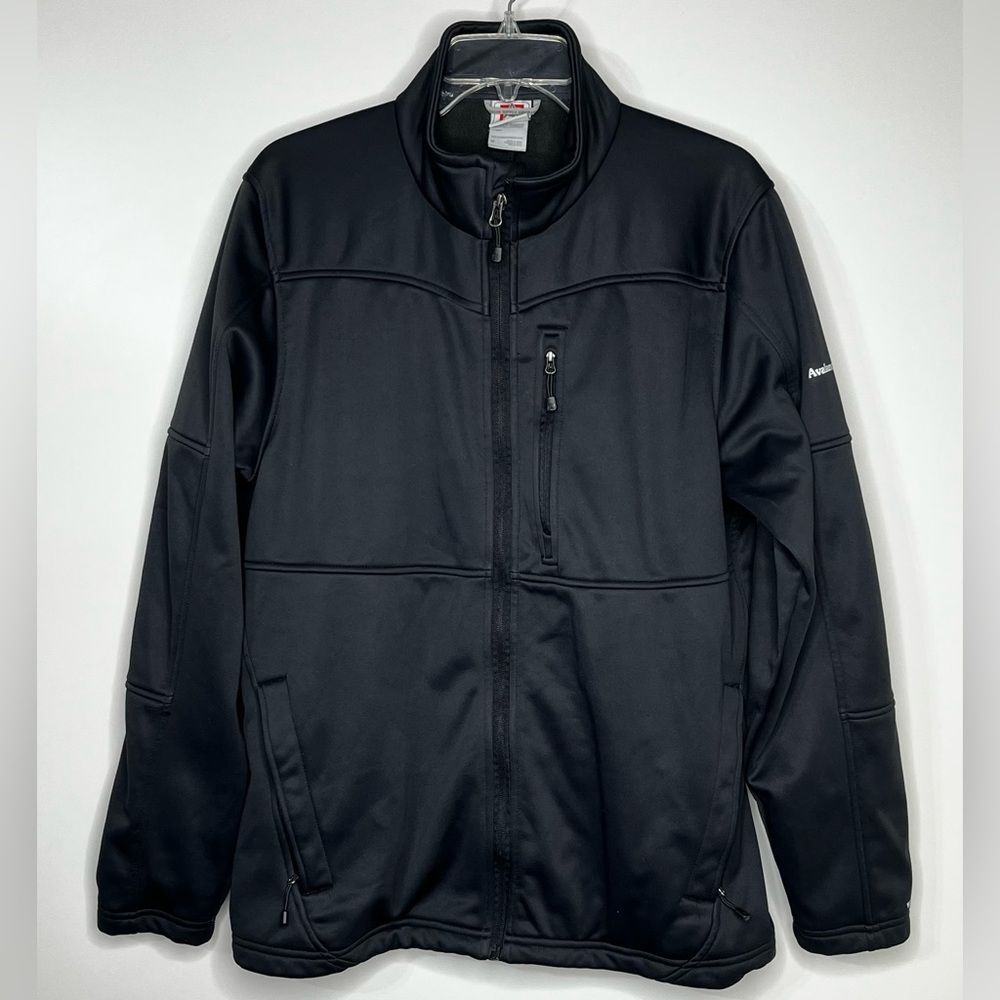 Avalanche Black Jacket Full Zip Mock Neck Pockets Hiking Men Medium